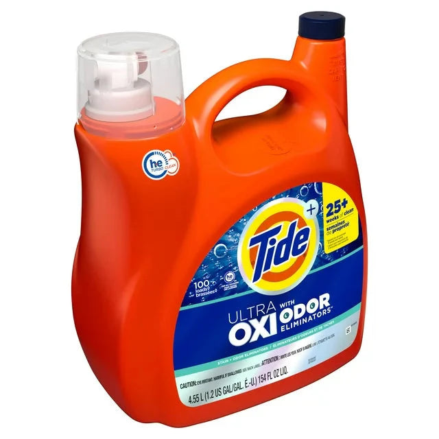 Wholesale prices with free shipping all over United States Tide Ultra Oxi with Odor Eliminators Liquid Laundry Detergent, 154 fl oz., for Visible and Invisible Dirt - Steven Deals