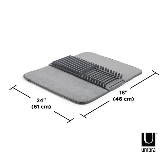 Wholesale prices with free shipping all over United States Umbra Udry Dish Drying Rack And Microfiber Dish Drying Mat - Space-Saving Lightweight Design Folds Up For Easy Storage, 24 X 18 Inches - Steven Deals