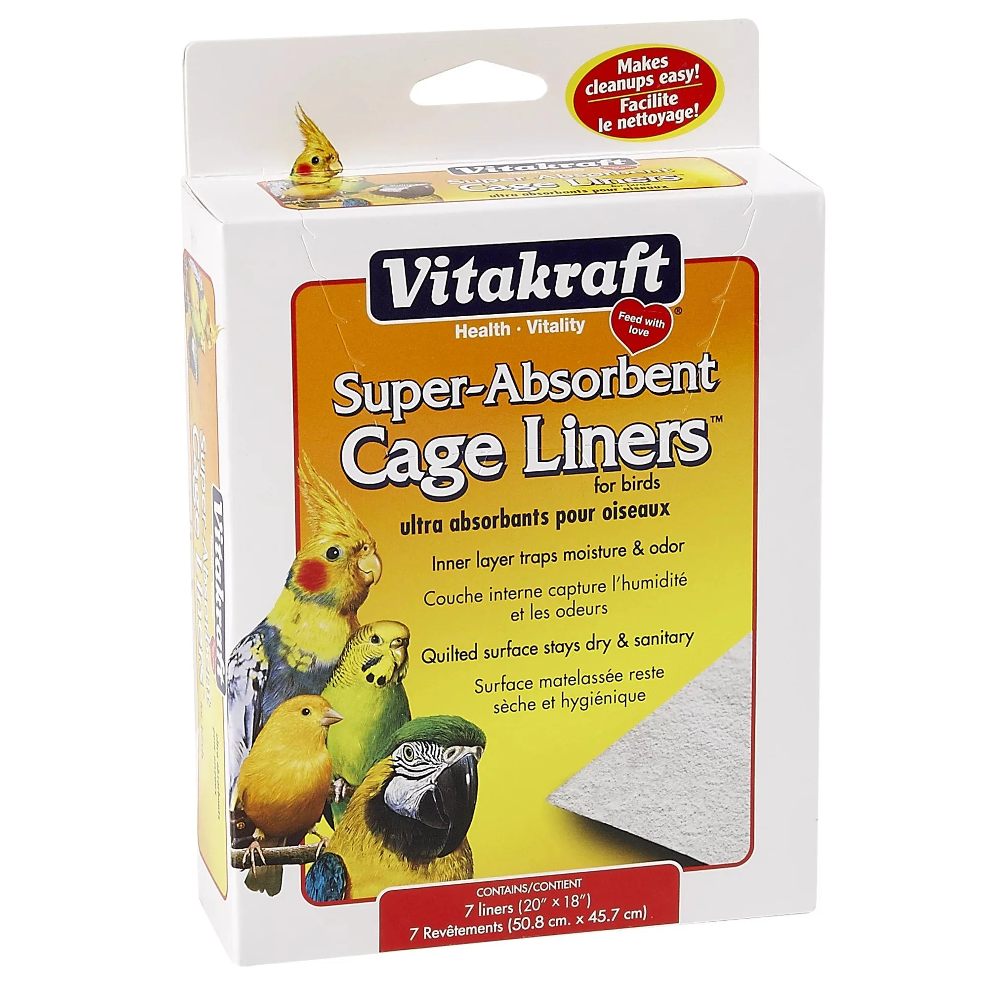 Wholesale prices with free shipping all over United States Vitakraft Cage Liners for Birds - For Parrot, Parakeet, Conure, and Cockatiel Cages, 7 Liners - Steven Deals