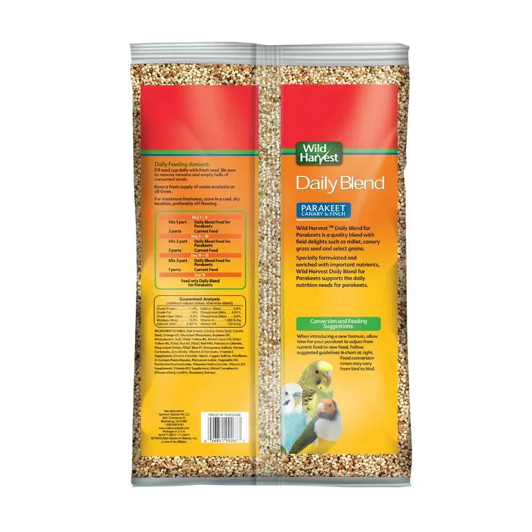 Wholesale prices with free shipping all over United States Wild Harvest Daily Blend Nutrition Diet Bird Food for Parakeet, Canary and Finch 10 Pounds - Steven Deals