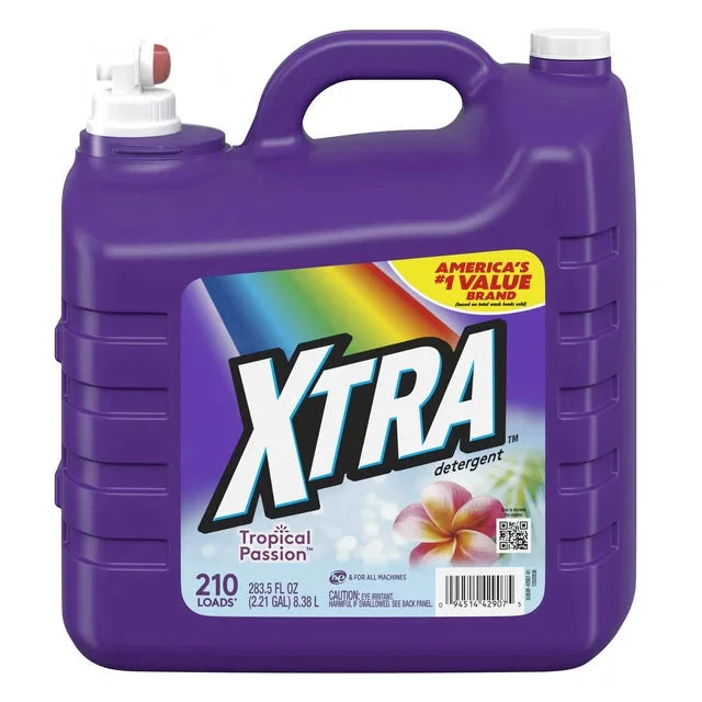 Wholesale prices with free shipping all over United States XTRA Tropical Passion, 210 Loads Liquid Laundry Detergent, 283.5 Fl oz - Steven Deals